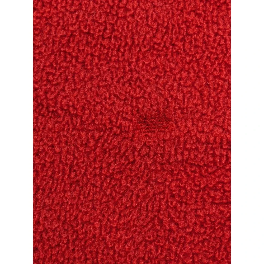 The North Face Mens Large Red Quarter Zip Fleece Pullover Grey Chest Pocket L